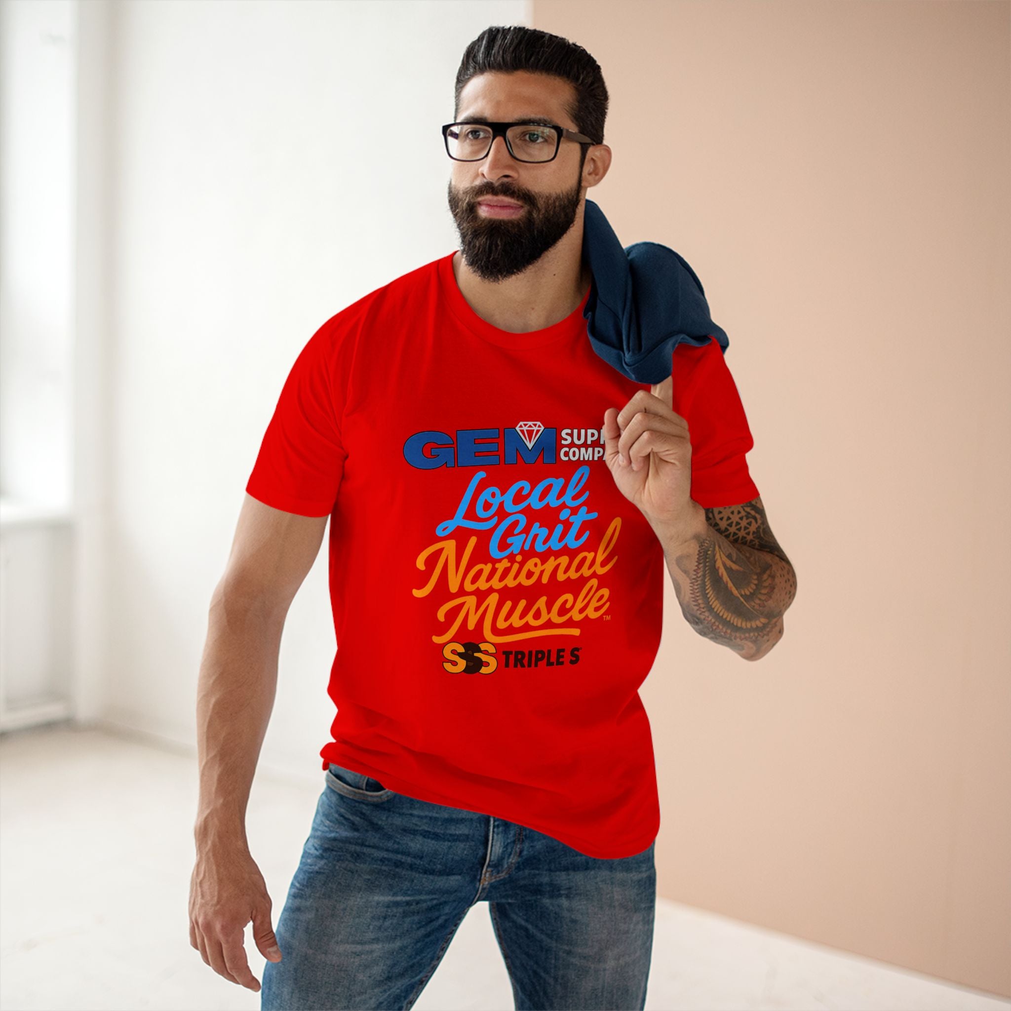 T-Shirt — GEM Supply "Local Grit National Muscle" Graphic Tee