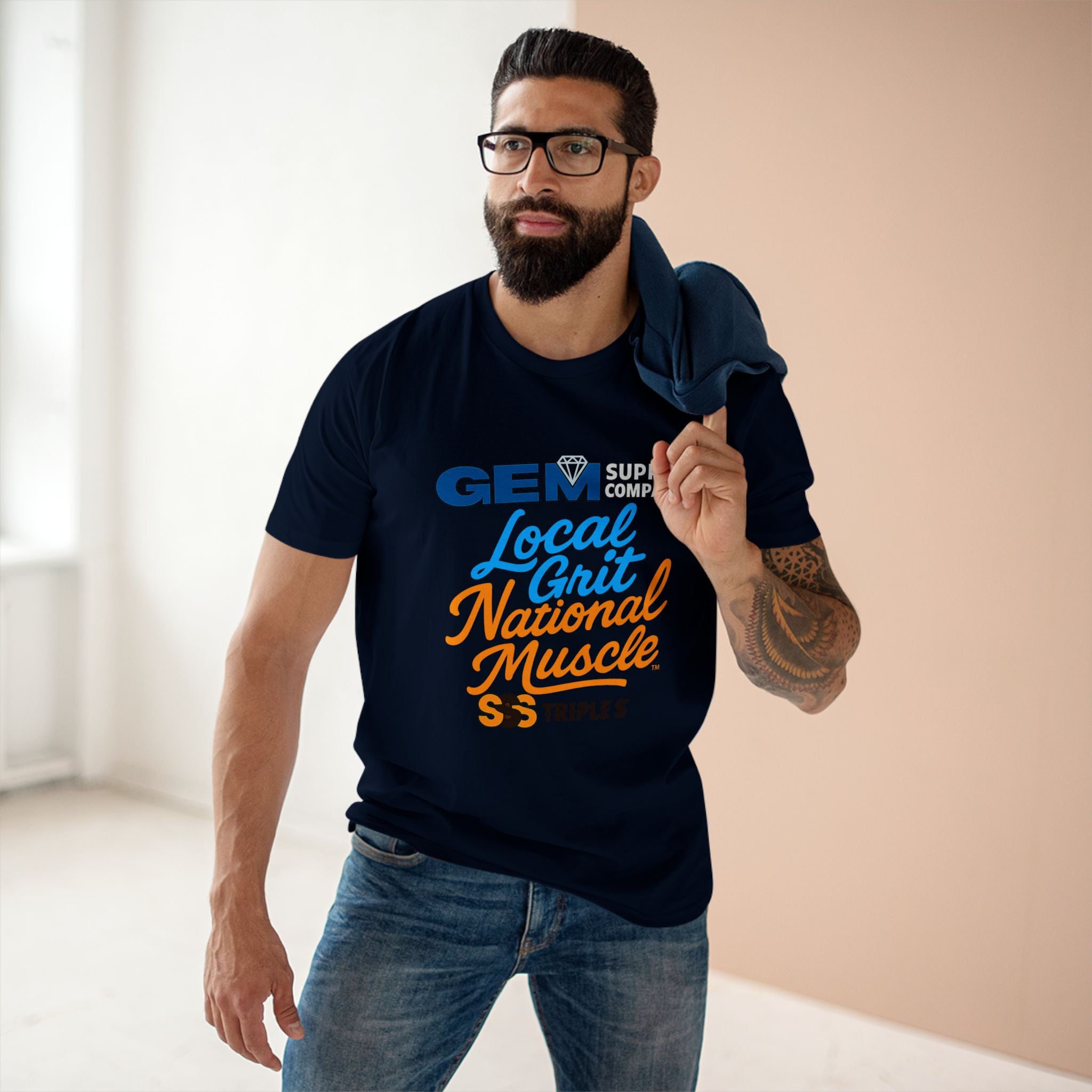 T-Shirt — GEM Supply "Local Grit National Muscle" Graphic Tee
